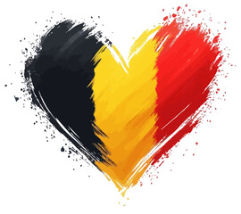 Belgium flag vector art illustration in a heart shape