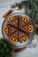 sweet home made Christmas reindeer cake