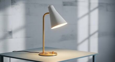 Modern minimalist desk lamp with adjustable arm on a table