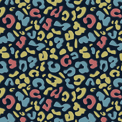 colorful leopard pattern texture, colorful Camouflage leopard vector, leopard fur texture or abstract pattern are designed for use in textile, wallpaper, fabric, clothing, background, Embroidery