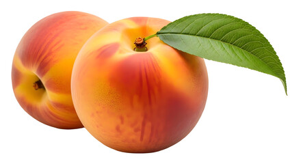 tow peach with leaf transparent high quality PNG.image.