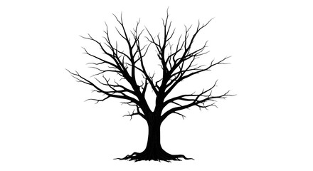 tree PNG, black tree silhouette, isolated tree PNG file. high quality 
