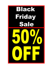 Epic 50% Off Black Friday Banner &ndash; Yellow Black Design A4 with red border 