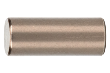 Single cylindrical steel dowel pin for mechanical engineering isolated on a transparent background
