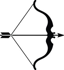 Bow and arrow illustration classic hunting equipment for precision target