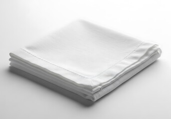 Crisp white linen napkin, perfectly folded on a bright surface