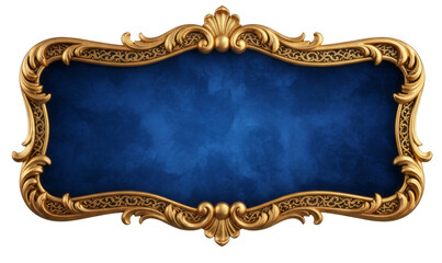 Ornate Golden Frame with Deep Blue Textured Background.