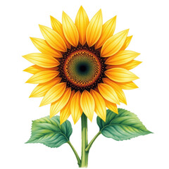 Fototapeta premium Vibrant sunflower bloom in nature colorful illustration bright environment detailed viewpoint