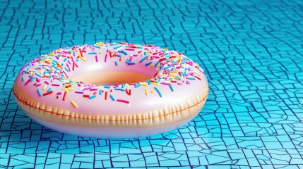 Sprinkled Donut Float in Pool