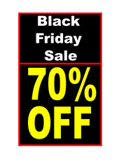 70% Off Black Friday – Minimalist Bold Promo Sign