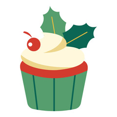 This cupcake illustration is suitable for Christmas Event.