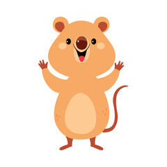 Cute Quokka Animal with Pretty Snout and Tail Vector Illustration