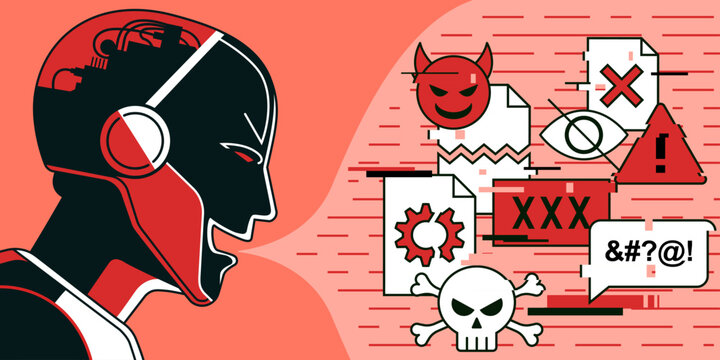 AI robot generating harmful content