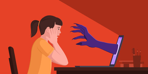 Online predator harassing a child