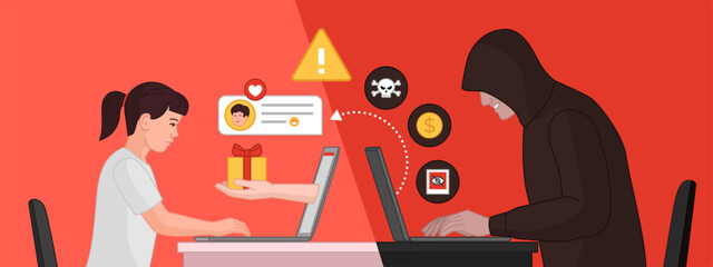 Online predator harassing a young child