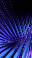 Futuristic glass structure on black background, vertical orientation, 3d render