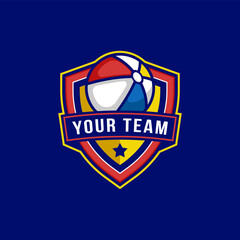 beach ball logo badge template
