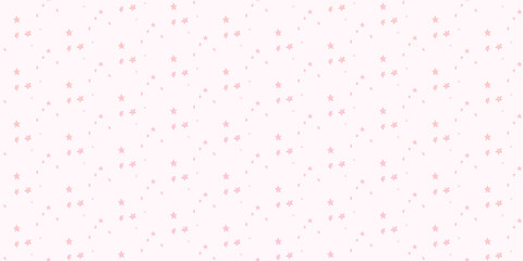 A seamless pale pink background with a lovely pattern of small pink and orange stars.