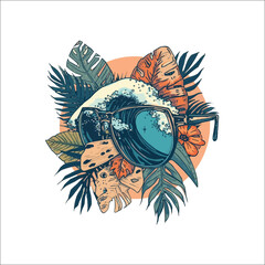 Abstract wave reflection on sunglasses lens