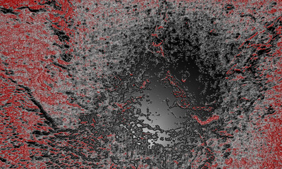 Abstract Crater Impact Red and Gray Grunge Texture Background