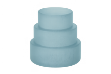 Light blue tiered cake with smooth frosting on a transparent background, ready for celebration or customization