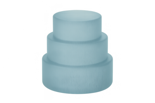 Light blue tiered cake with smooth frosting on a transparent background, ready for celebration or customization - Powered by Adobe