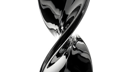 Black liquid metal abstract shape isolated on transparent background