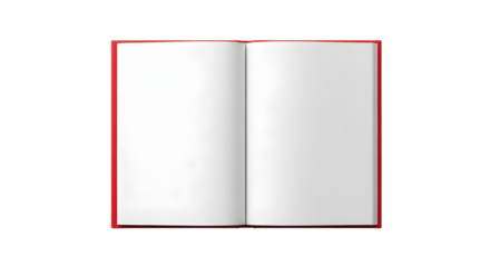 Open red book isolated on transparent background