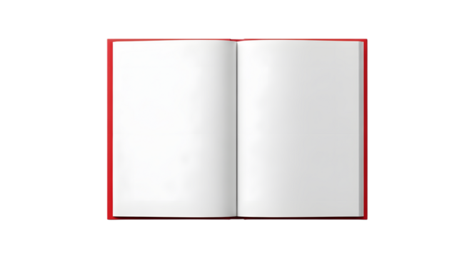 Open red book isolated on transparent background - Powered by Adobe