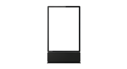 Blank digital billboard isolated on transparent background