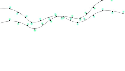 String lights glowing on a black background