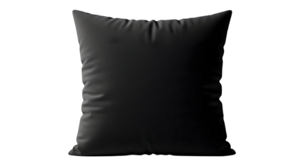 Black cushion isolated on transparent background