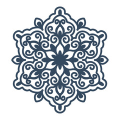Monochrome mandala isolated on white background.  Hand-drawn illustration. Vector.