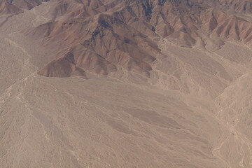 Mountains and sands in the South American Nazca Desert