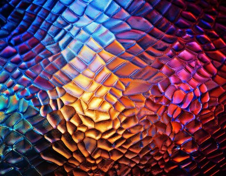 textured glass with abstract colorful light patterns