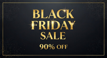 Don't Miss Out Huge Savings Await with 90% Off Black Friday Sale in Elegant Golden Design. Limited Time Offer for Holiday Shopping Season