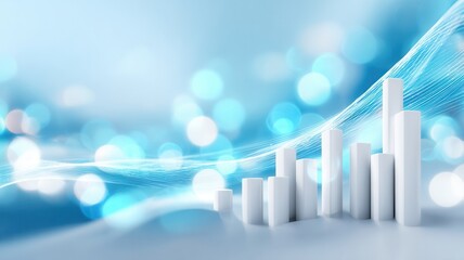 Bar graphs showing business growth, data analysis, and financial progress with background abstract technology