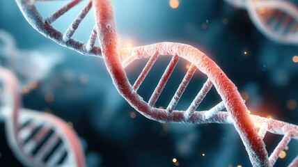 Dna double helix structure representing genetic code, biotechnology research, science medical advancements