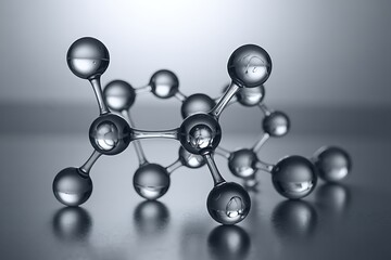 Science cosmetic technology 3d rendering. Beauty product molecular structure abstract biochemistry background concept.