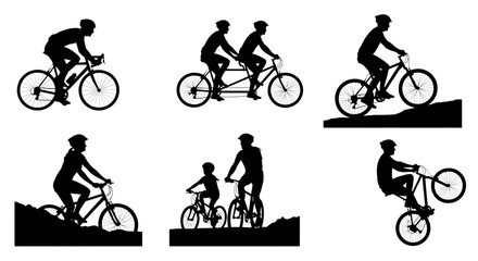 Fototapeta premium silhouette of a man riding a bicycle
