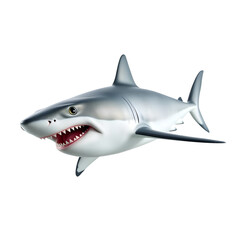 Fototapeta premium A great white shark isolated on a white background