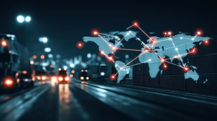 A glowing partnership hub where interaction affirms compliance as logistics and networking guide the path to shared profit through reliable collaboration