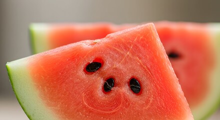 Close up of fresh juicy sliced watermelon with seeds summer fruit healthy food refreshing snack vibrant color