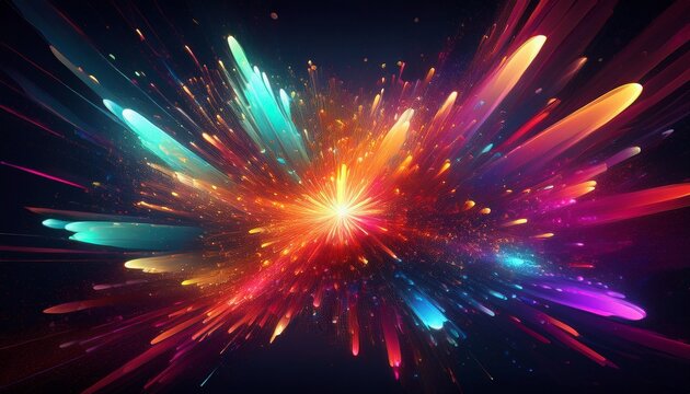 vibrant abstract explosion of colorful light particles - Powered by Adobe