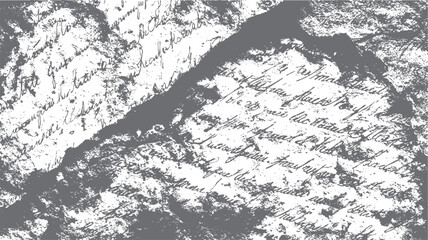 Abstract distressed grunge background with faded handwritten script in grey and white tones vector