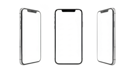 Modern smartphone isolated on transparent background for mockup design