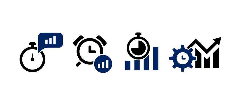 time to market icon vector illustration. time with chart icon in flat style - stock vector.