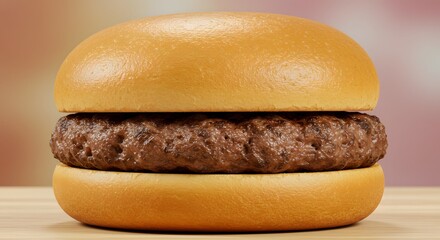 Delicious juicy burger with beef patty and fresh bun perfect for food photography and restaurant menu design