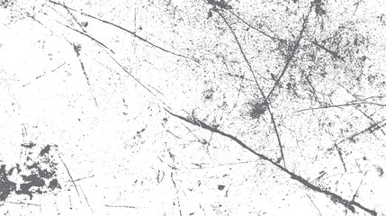 Abstract grey distressed grunge texture with scattered dots and linear scratches on white background