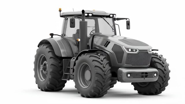 Agricultural Innovation: Modern Tractor Showcase on Clean White Background for Product Presentation